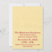 Najaarsuitnodiging tot Thanksgiving Kaart (Achterkant)