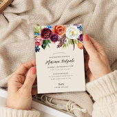 Najaarsuitnodiging van Boho Blooms Baby shower Kaart