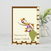 Najaarsuitnodiging van Cocktail Party Kaart (Staand voorkant)