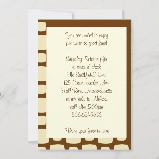 Najaarsuitnodiging van Cocktail Party Kaart (Achterkant)