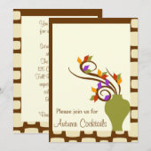 Najaarsuitnodiging van Cocktail Party Kaart (Voorkant / Achterkant)