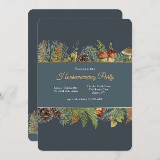 Najaarsuitnodiging van de Banner Housewarming Kaart (Voorkant / Achterkant)