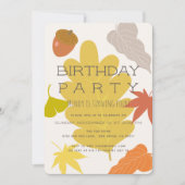 Najaarsuitnodiging van de partij Leaves & Acorn Bi Kaart (Voorkant)