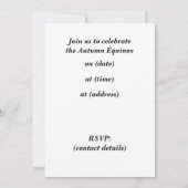Najaarsuitnodiging van Equinox Kaart (Achterkant)