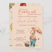 Najaarsuitnodiging van het Baby shower van het Bee Kaart (Voorkant / Achterkant)