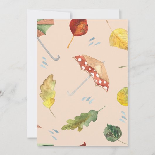 Najaarsuitnodiging van het Baby shower van het Bee Kaart (Achterkant)