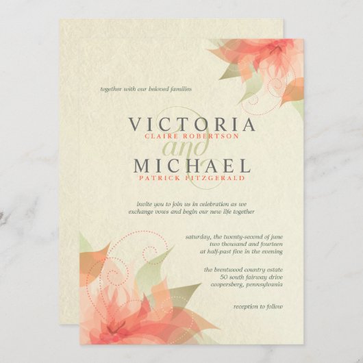 Najaarsuitnodiging van het Sinaasappel en de Flora Kaart (Voorkant / Achterkant)