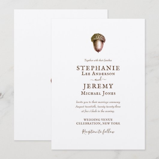  najaarsuitnodiging voor het huwelijk kaart (Voorkant / Achterkant)