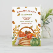 Najaarsuitnodiging voor mandje kaart (Staand voorkant)