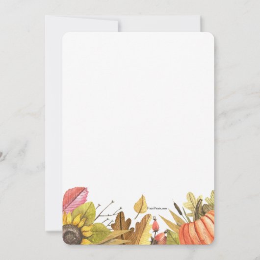 Najaarsuitnodiging voor Waterverf Kaart (Achterkant)