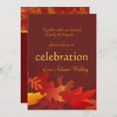 Najaarsuitnodigingen op bruiloft - Alle bladeren Kaart (Voorkant / Achterkant)