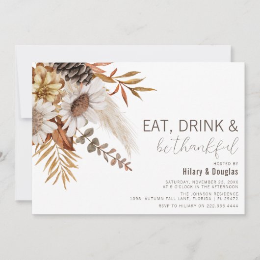 Najaarsuitnodigingen tot het indienen van Thanksgi Kaart (Voorkant)