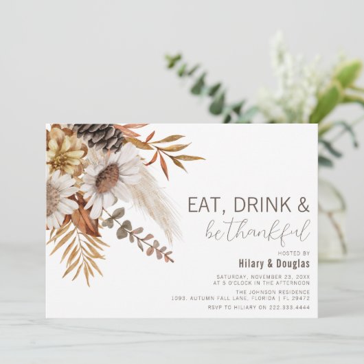 Najaarsuitnodigingen tot het indienen van Thanksgi Kaart (Staand voorkant)