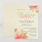 Najaarsuitnodigingen van de Oranje Floral Wedding Kaart (Voorkant / Achterkant)