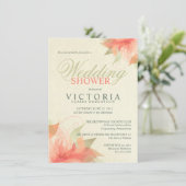 Najaarsuitnodigingen van de Oranje Floral Wedding Kaart (Staand voorkant)