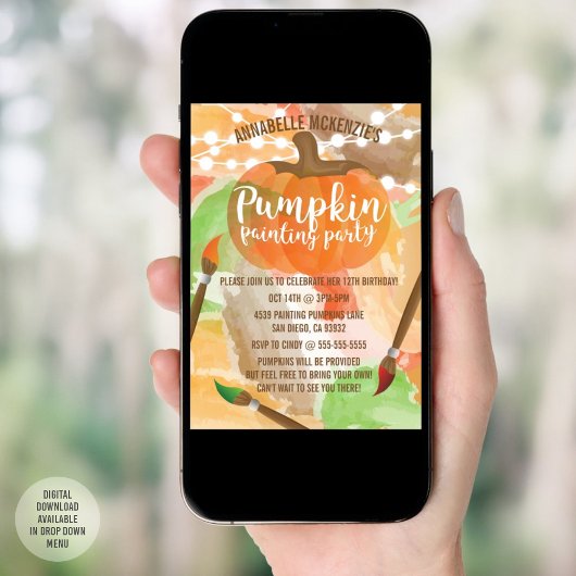 Najaarsuitnodigingen van de Pumpkin-schilderpartij Kaart