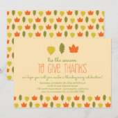 Najaarsuitnodigingen van de Thanksgiving-partij Kaart (Voorkant / Achterkant)