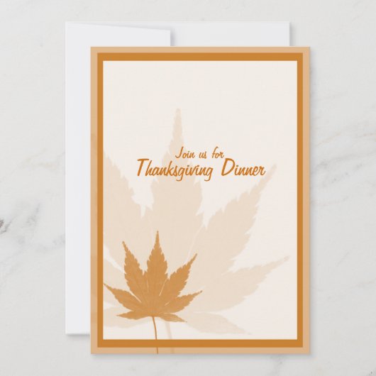 Najaarsuitnodigingen van Leaf Thanksgiving Dinner  Kaart (Voorkant)