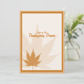 Najaarsuitnodigingen van Leaf Thanksgiving Dinner  Kaart (Staand voorkant)