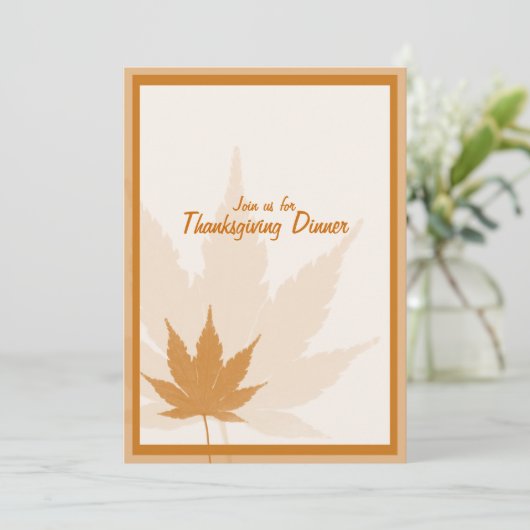 Najaarsuitnodigingen van Leaf Thanksgiving Dinner  Kaart (Staand voorkant)