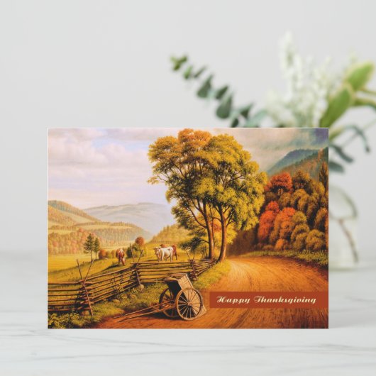 Najaarsuitnodigingen voor de Thanksgiving van het  Kaart (Staand voorkant)