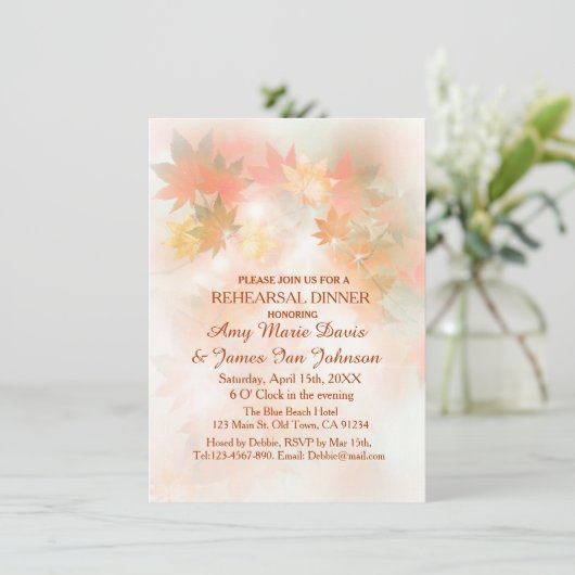 Najaarsuitnodigingen voor het diner van de fog-rep kaart (Staand voorkant)