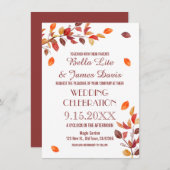 Najaarsuitzending Herfst Leafs Wedding Invitations Kaart (Voorkant / Achterkant)