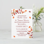 Najaarsuitzending Herfst Leafs Wedding Invitations Kaart (Staand voorkant)