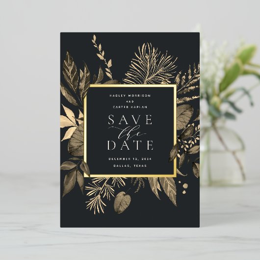 Najaarsvenster Folie Opslaan datumkaart Folie Uitnodiging (Staand Voorkant)