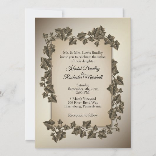 Najaarsviering bruiloft uitnodiging 5,5 x 7,5 inch (Voorkant)