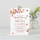 Najaarsviering Herfst Leafs Bridal Shower Invitati Kaart (Staand voorkant)
