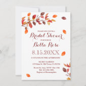Najaarsviering Herfst Leafs Bridal Shower Invitati Kaart (Voorkant)