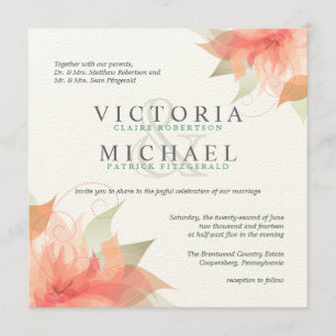 Najaarsviering van het Oranje Floral Square Weddin Kaart