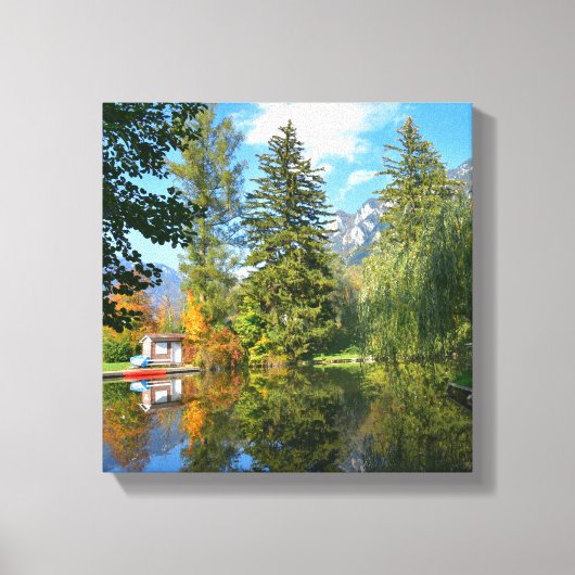 Najaarsvijver idyll canvas afdruk (Voorkant)