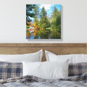 Najaarsvijver idyll canvas afdruk (Insitu (Slaapkamer))