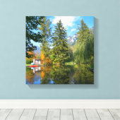 Najaarsvijver idyll canvas afdruk (Insitu (Houten vloer))