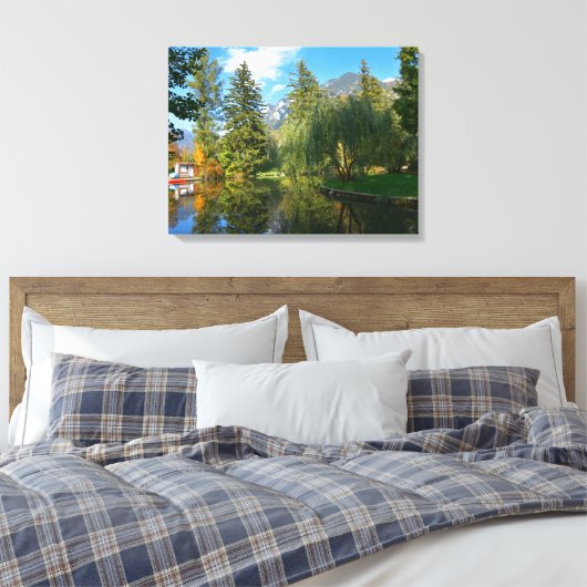 Najaarsvijver idyll canvas afdruk (Insitu (Slaapkamer))