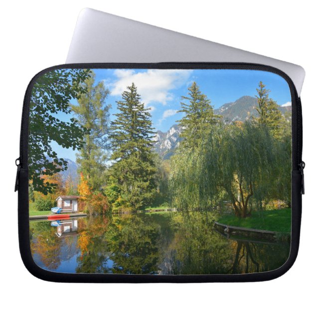 Najaarsvijver idyll laptop sleeve (Voorkant)