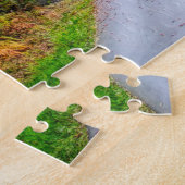 Najaarswandelen door overdekte brug legpuzzel (Zijkant)