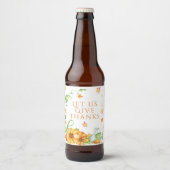 NajaarsWaterverf Pumpkin Floral Thanksgiving Bier Etiket (Voorkant)