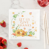 NajaarsWaterverf Pumpkin Floral Thanksgiving Servet (Insitu)