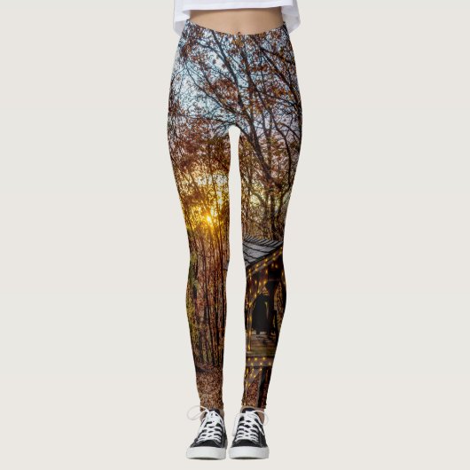 Najaarszonsondergang Bossen Leggings (Voorkant)