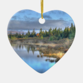 Najaarszonsopgang bij het Moosehead Lake Maine Keramisch Ornament