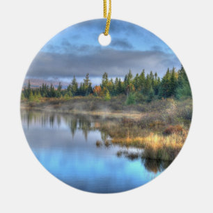 Najaarszonsopgang bij het Moosehead Lake Maine Keramisch Ornament
