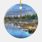 Najaarszonsopgang bij het Moosehead Lake Maine Keramisch Ornament (Achterkant)