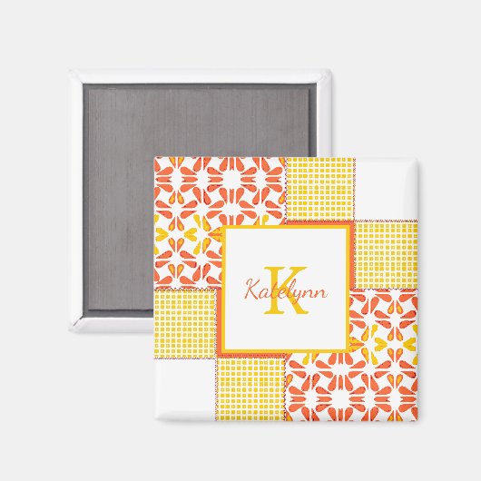 Najaart Tints Quilt Pattern Magneet (Voorkant / Achterkant)