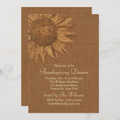 NajaarThanksgiving zonnebloem Binnenuitnodiging Kaart (Voorkant / Achterkant)