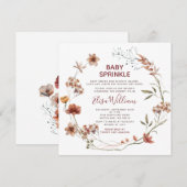 NajaarWaterverf Wildbloemen Baby Sprinkle Kaart (Voorkant / Achterkant)