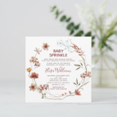 NajaarWaterverf Wildbloemen Baby Sprinkle Kaart (Staand voorkant)
