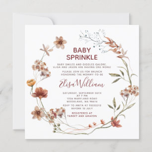 NajaarWaterverf Wildbloemen Baby Sprinkle Kaart